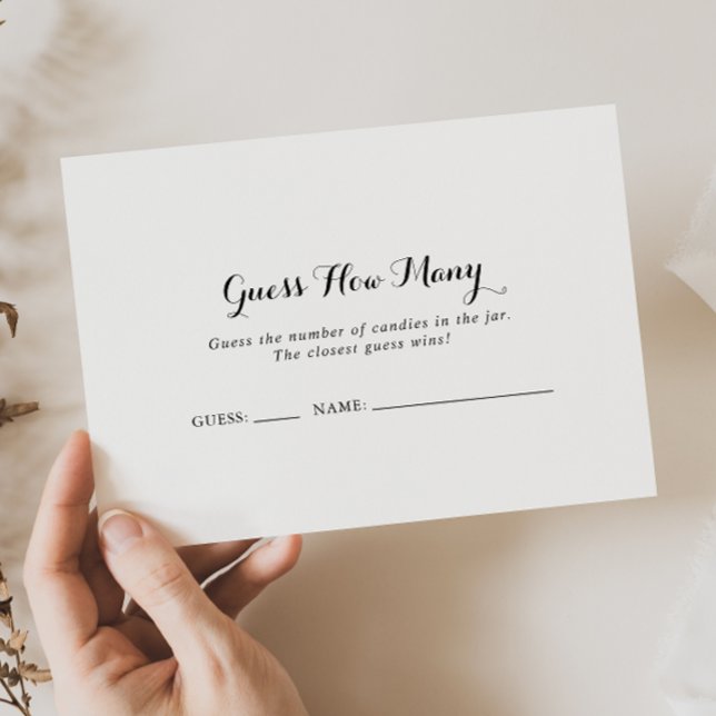 Tarjeta De Visita La caligrafía moderna adivina cuántas cartas de ju (Subido por el creador)