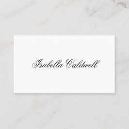 Tarjeta De Visita La caligrafía simple en blanco y negro elegante