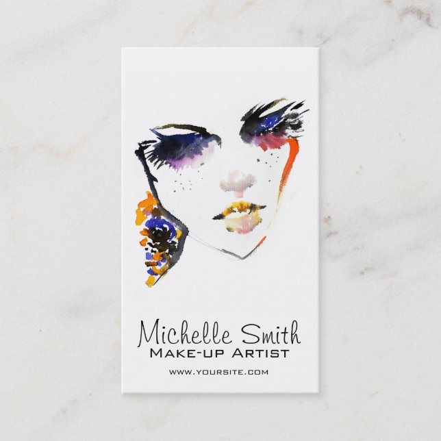 Tarjeta De Visita La cara de color de agua paraliza la marca de un a (Anverso)