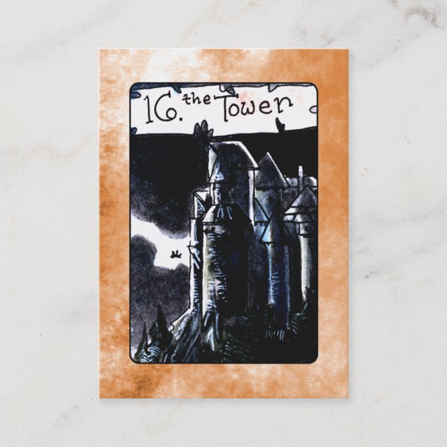 Tarjeta De Visita La carta de tarot de la torre (Anverso)