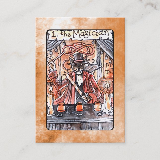 Tarjeta De Visita La carta de tarot del mago (Anverso)