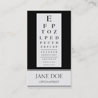 Tarjeta De Visita La carta del optometrista raya negro
