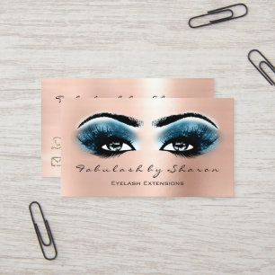 Tarjeta De Visita La ceja del artista de maquillaje azota el azul