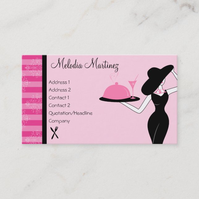 Tarjeta De Visita La cena se sirve (Anverso)