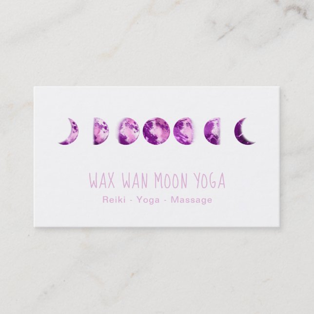 Tarjeta De Visita *~* La Cera Lunar Tenía Fases De Luna Violeta Púrp (Anverso)