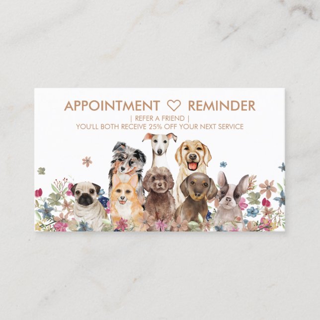 Tarjeta De Visita La cita recuerda a los perros (Anverso)