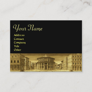 Tarjeta De Visita LA CIUDAD IDEAL, papel metálico de oro