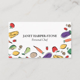 Tarjeta De Visita La comida Doodles al cocinero personal del |
