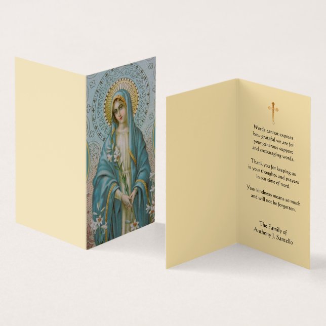 Tarjeta De Visita La condolencia católica bendecida del Virgen María
