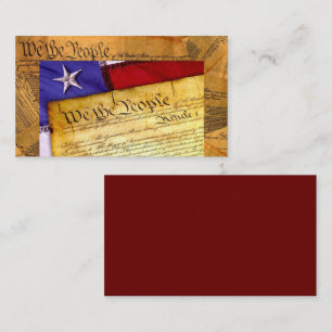 Tarjeta De Visita La Constitución Estadounidense Nosotros, El Pueblo