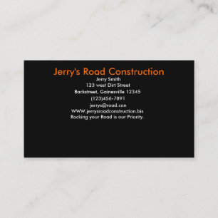 Tarjeta De Visita La construcción de carreteras de Jerry