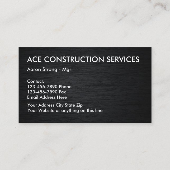 Tarjeta De Visita La construcción mantiene Businesscards (Anverso)