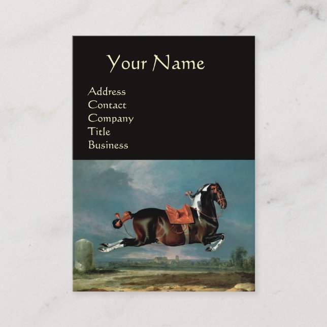 Tarjeta De Visita La cría del caballo de Piebald "Cehero", negro (Anverso)