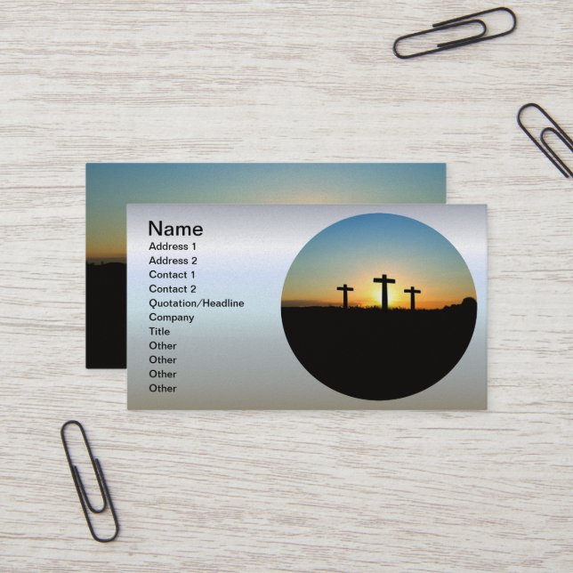Tarjeta De Visita La crucifixión cruza al atardecer (Anverso/Reverso In Situ)