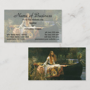 Tarjeta De Visita La Dama de Shalott (En Barco) por JW Waterhouse