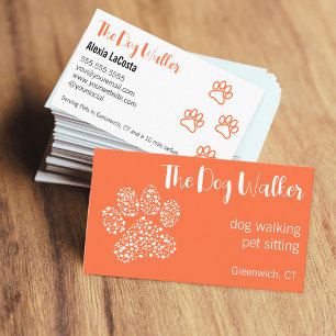 Tarjeta De Visita La diversión de The Dog Walker Profesional Moderno