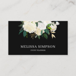 Tarjeta De Visita La Elegante Vegetación Acuática Y Las Flores Blanc