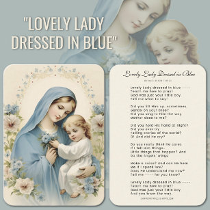 Tarjeta De Visita La encantadora dama vestida con el poema azul Marí