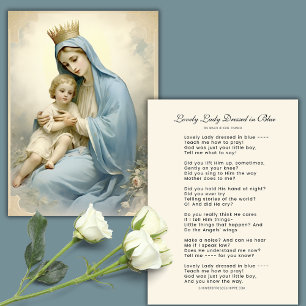 Tarjeta De Visita La encantadora dama vestida con el poema azul Marí