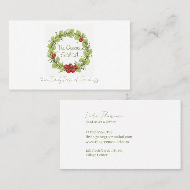 Tarjeta De Visita La ensalada de los Verdes (Anverso / Reverso)