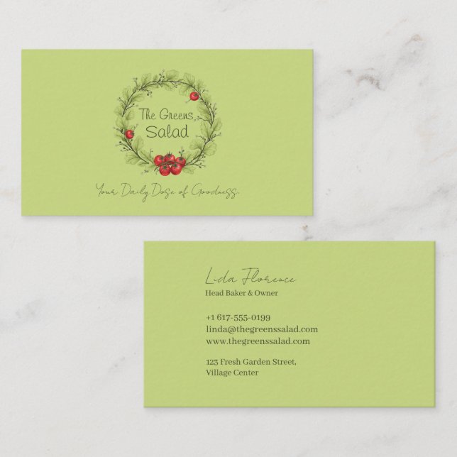 Tarjeta De Visita La ensalada de los Verdes (Anverso / Reverso)
