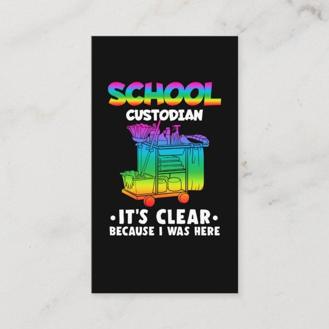 Tarjeta De Visita La escuela de limpieza Custodian Funny (Anverso)