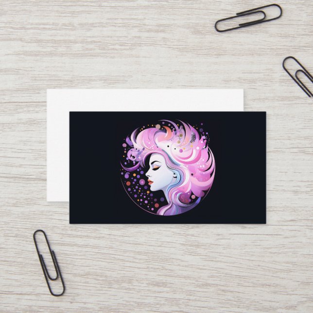 Tarjeta De Visita "La esencia de la elegancia" La belleza femenina (Anverso/Reverso In Situ)