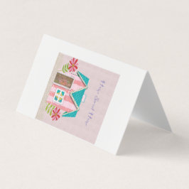 Tarjeta De Visita La Fantasía de la Firma (Rosa y Turquesa)