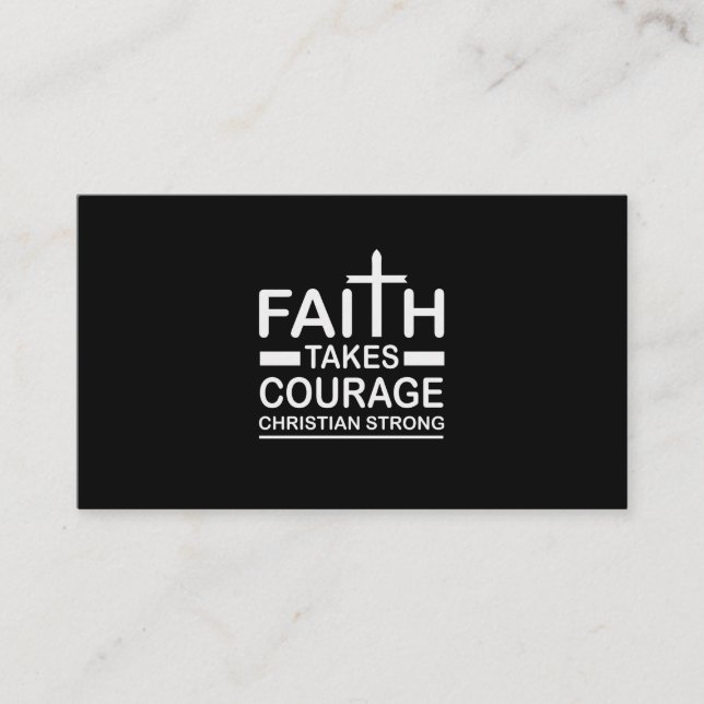 Tarjeta De Visita La fe cristiana fuerte tiene valor religioso (Anverso)