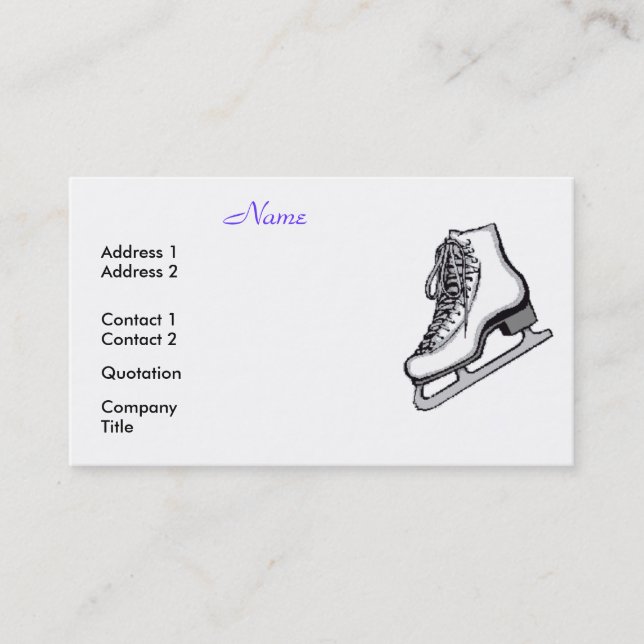 Tarjeta De Visita La figura patinadores es fresca (Anverso)
