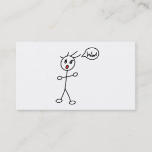 Tarjeta De Visita La figura wow del palillo sorprendió blanco y