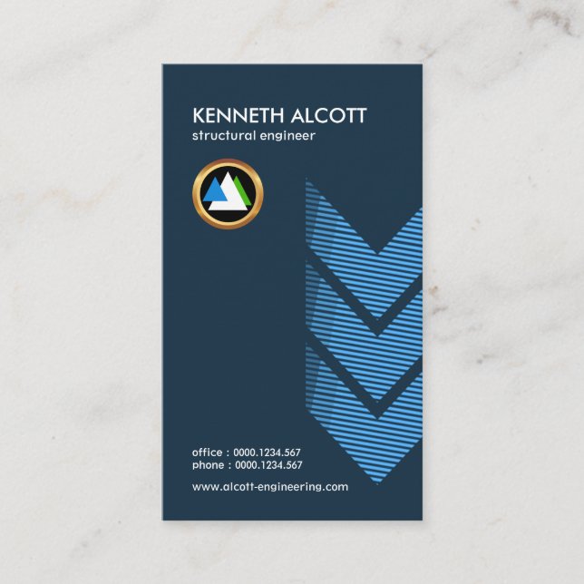 Tarjeta De Visita La flecha estructural creativa simple alinea al (Anverso)