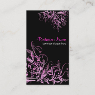 Tarjeta De Visita La flor retra elegante de Cyclam remolina 2