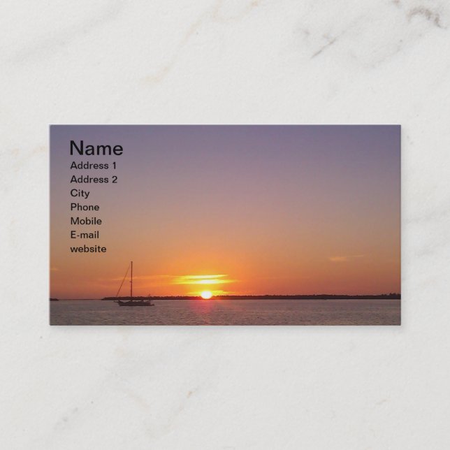 Tarjeta De Visita La Florida cierra puesta del sol (Anverso)
