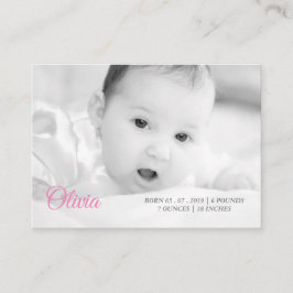 Tarjeta De Visita la foto y el nombre de su bebé
