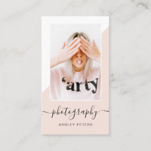 Tarjeta De Visita La fotografía moderna se ruboriza foto rosada de