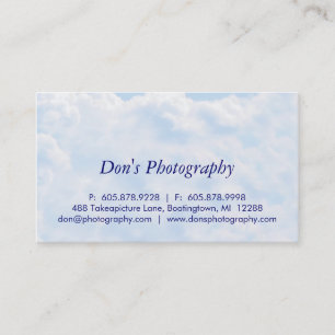 Tarjeta De Visita La fotografía se nubla la naturaleza de la tarjet