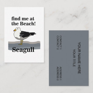 Tarjeta De Visita La Gaviota Me Encuentra En La Playa Divertida