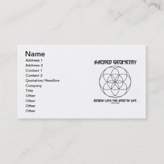 Tarjeta De Visita La geometría sagrada comienza con la semilla de la