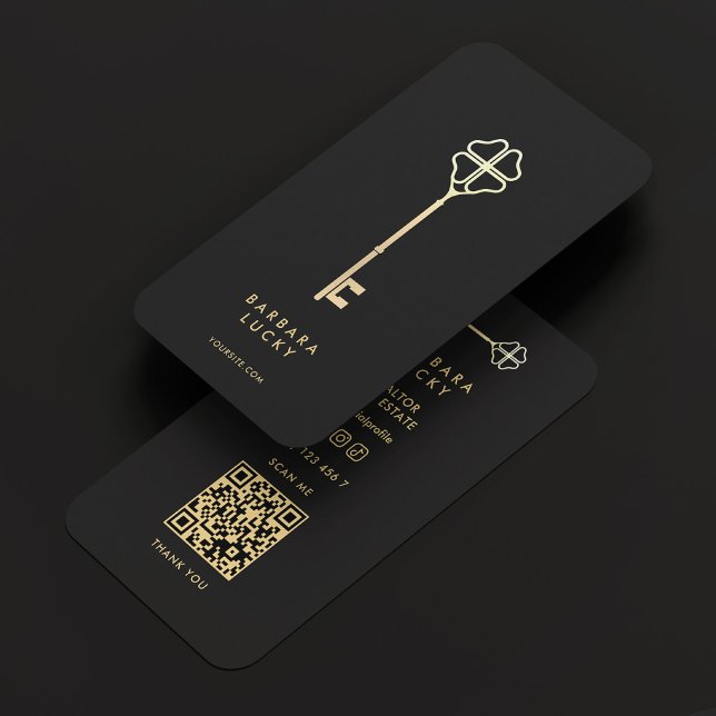 Tarjeta De Visita La hipoteca inmobiliaria Realtor Key Real Estate E (Realtor Key Real Estate Mortgage Elegant Black Business Card
)