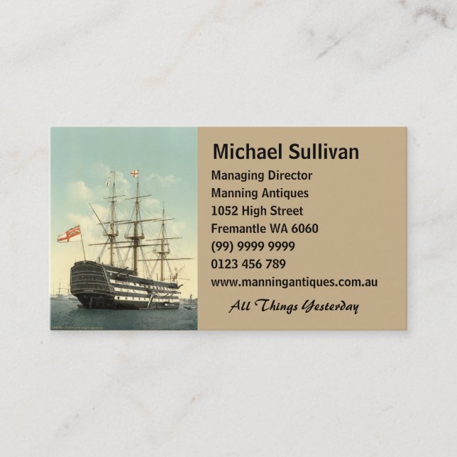 Tarjeta De Visita La HMS Victory de Nelson (Anverso)