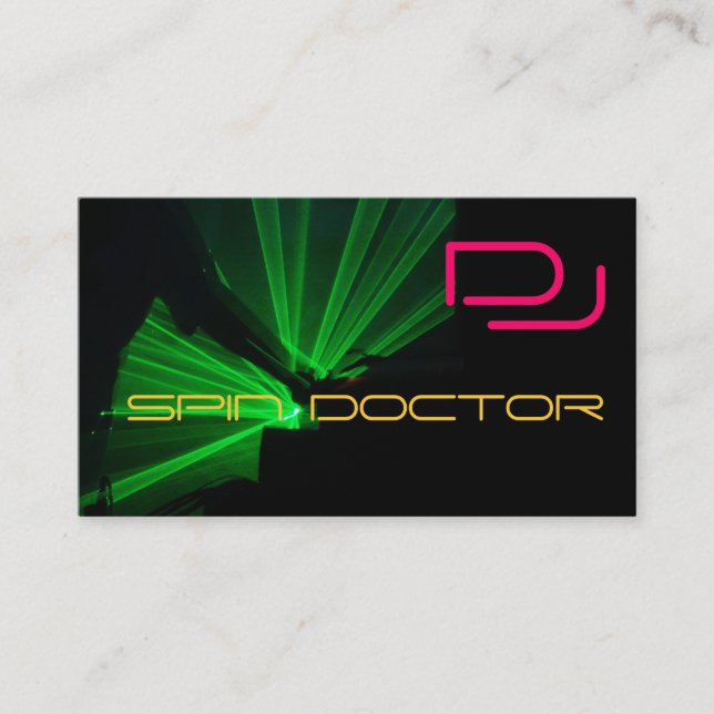 Tarjeta De Visita La industria musical de DJ carda verde rosado (Anverso)