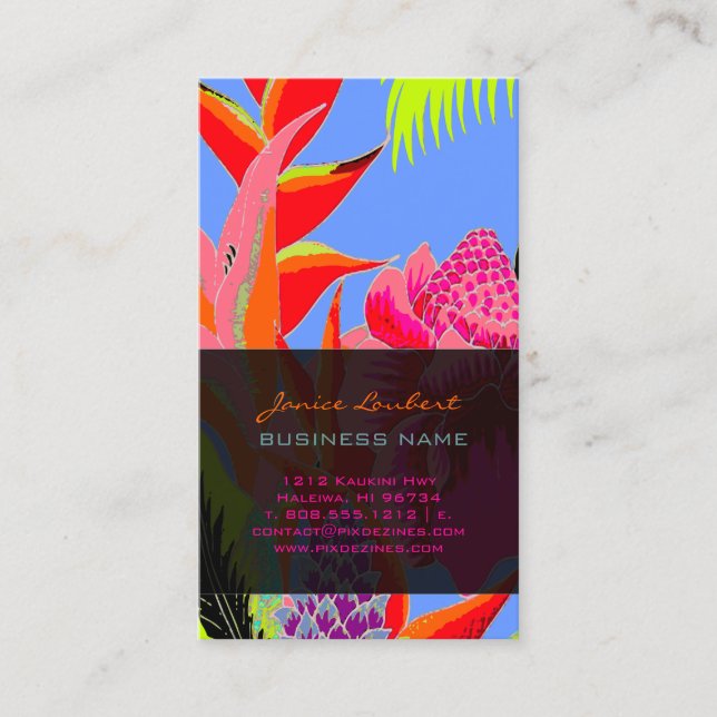 Tarjeta De Visita La jungla hawaiana PixDezines 3 - Antecedentes del (Anverso)