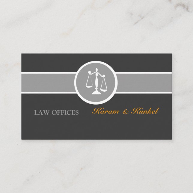 Tarjeta De Visita La justicia legal del abogado escala (Anverso)
