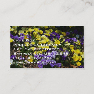 Tarjeta De Visita La ladera de los Pansies morado y amarillo