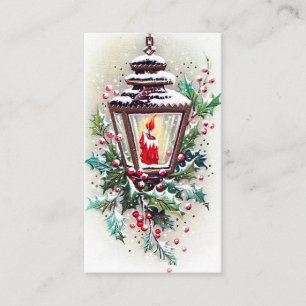 Tarjeta De Visita La lámpara retra del navidad del vintage añade el