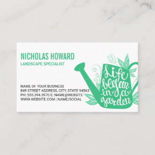 Tarjeta De Visita La lata de agua   La vida comenzó en un jardín