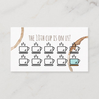 Tarjeta De Visita la lealtad recompensa el café del coffeeshop de la