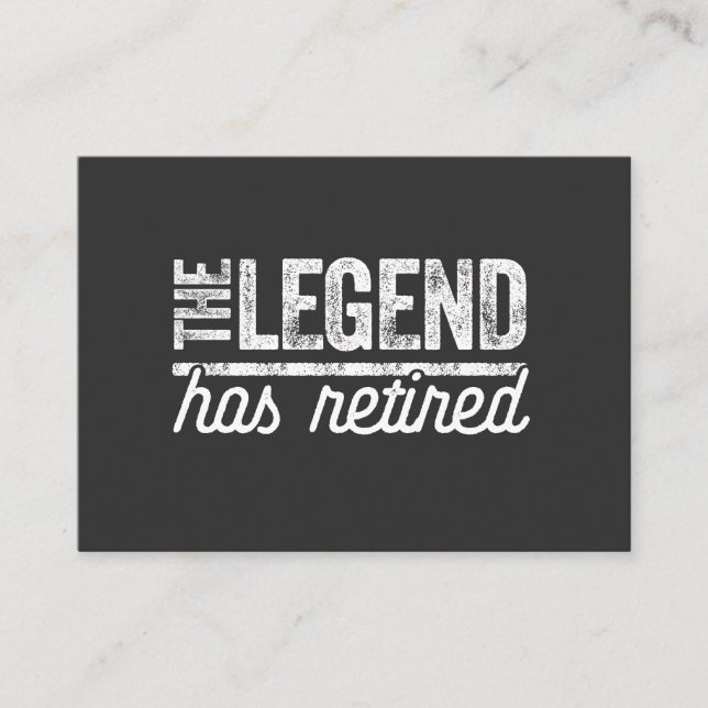 Tarjeta De Visita la leyenda se ha retirado (Anverso)