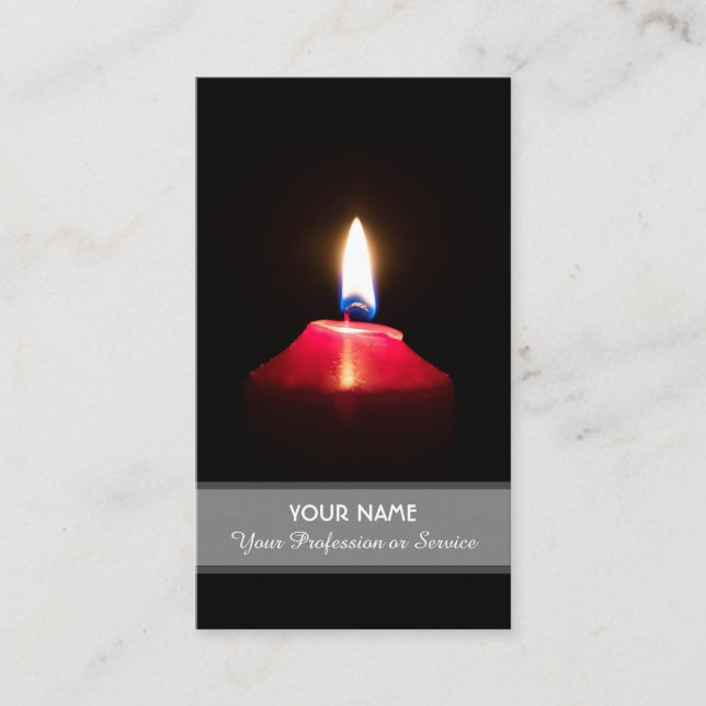 Tarjeta De Visita La luz roja de las velas ilumina la oscuridad (Anverso)